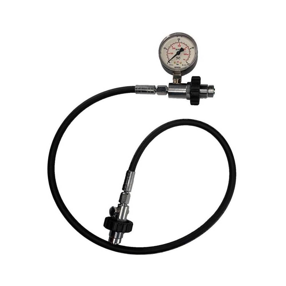 Lyre de transfert bouteille air avec mano DIN 230 et DIN 300 bar|