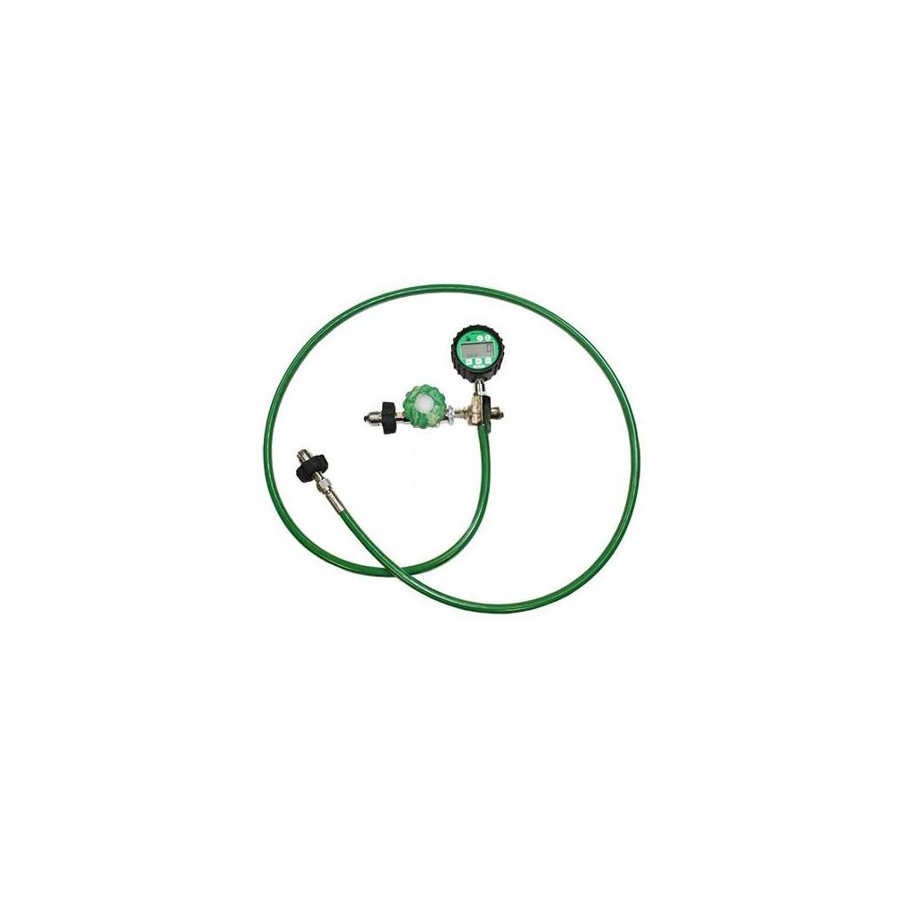 O2 blending transfer hose with digital gauge in a case|