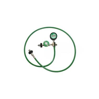 O2 blending transfer hose with digital gauge in a case|