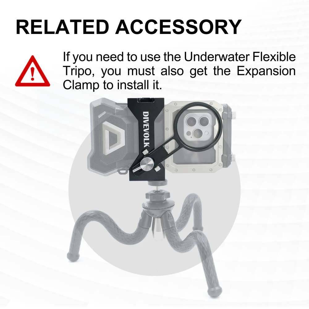 Flexible tripod for DIVEVOLK underwater housing|