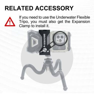 Flexible tripod for DIVEVOLK underwater housing|