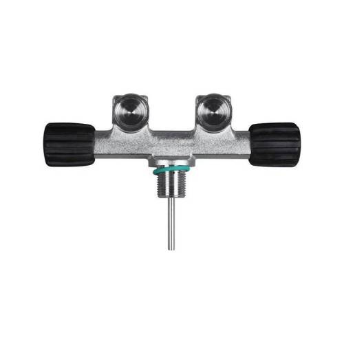 Inline double valve DIN 230 bar SCUBATEC