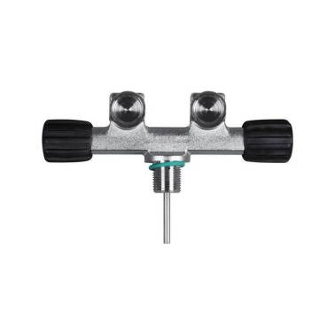 Inline double valve DIN 230 bar SCUBATEC