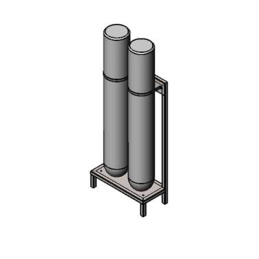 Rack tampon bouteilles 50L 300 bars châssis autoporteur|