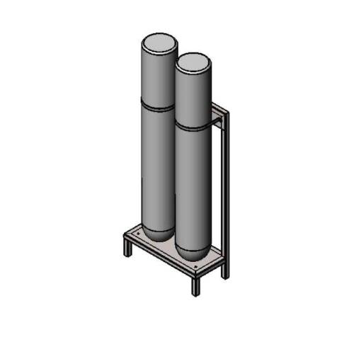 Rack tampón cilindros 80L 300 bares bastidor autoportante
