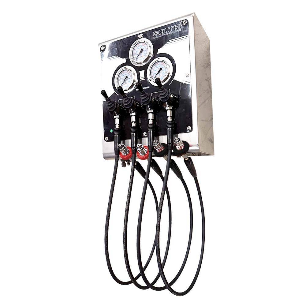 Rampe de gonflage 4 sorties à double pression avec vannes joystick COLTRI|