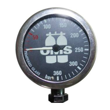Manómetro de buceo MASTER SPG OMS de 52mm y 360 bares|