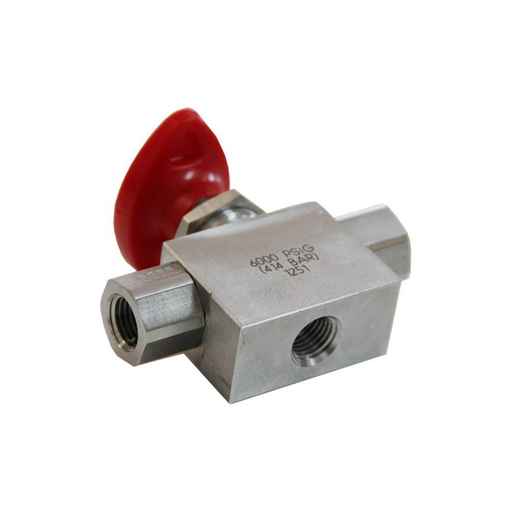 Vanne H.P inox 316L 3 voies 1/4 tour 414 bars|