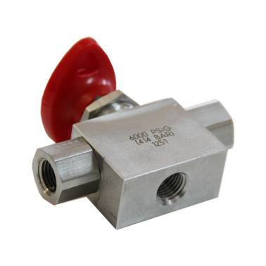 Vanne H.P inox 316L 3 voies 1/4 tour 414 bars|