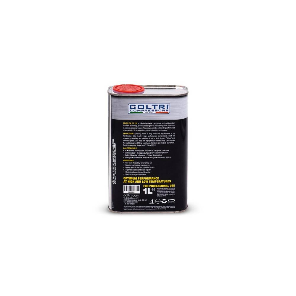 Bidon 1L Huile Synthétique Coltri ST755 pour Compresseur|