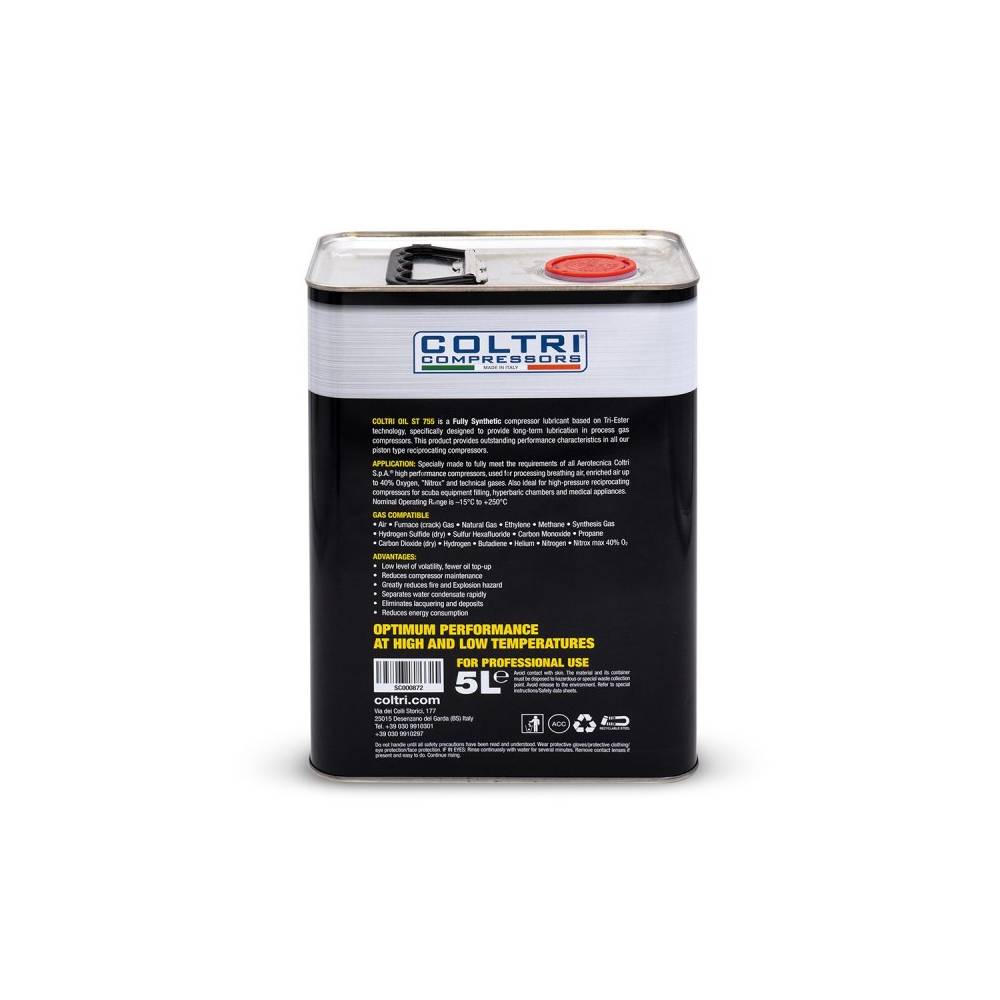 Bidon 5L Huile Synthétique Coltri ST755 pour Compresseur|