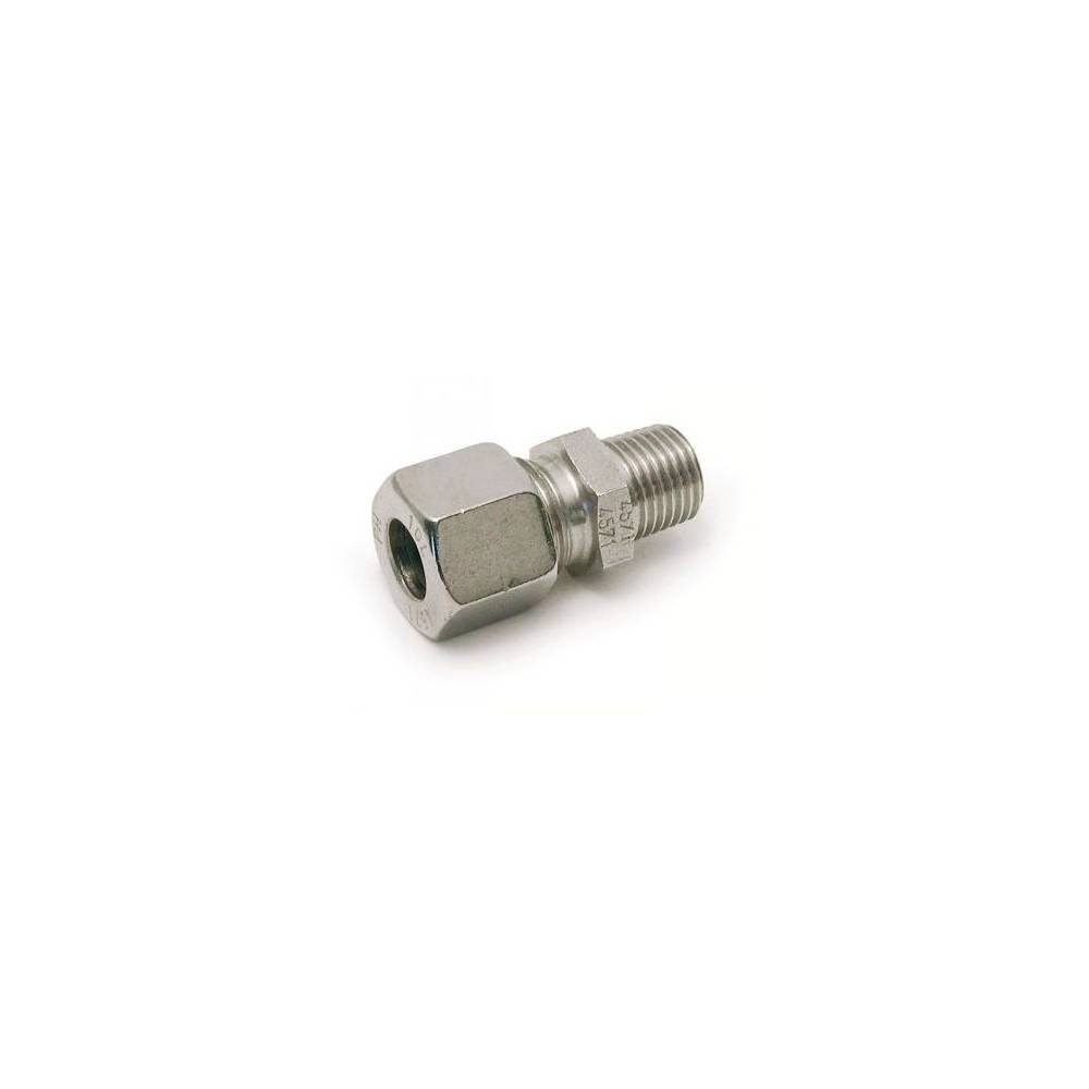 Unión recta macho 1/8" NPT para tubo de 6mm