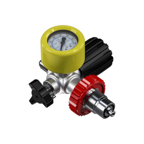 Robinet de gonflage DRV DIN 300 bars avec manomètre COLTRI