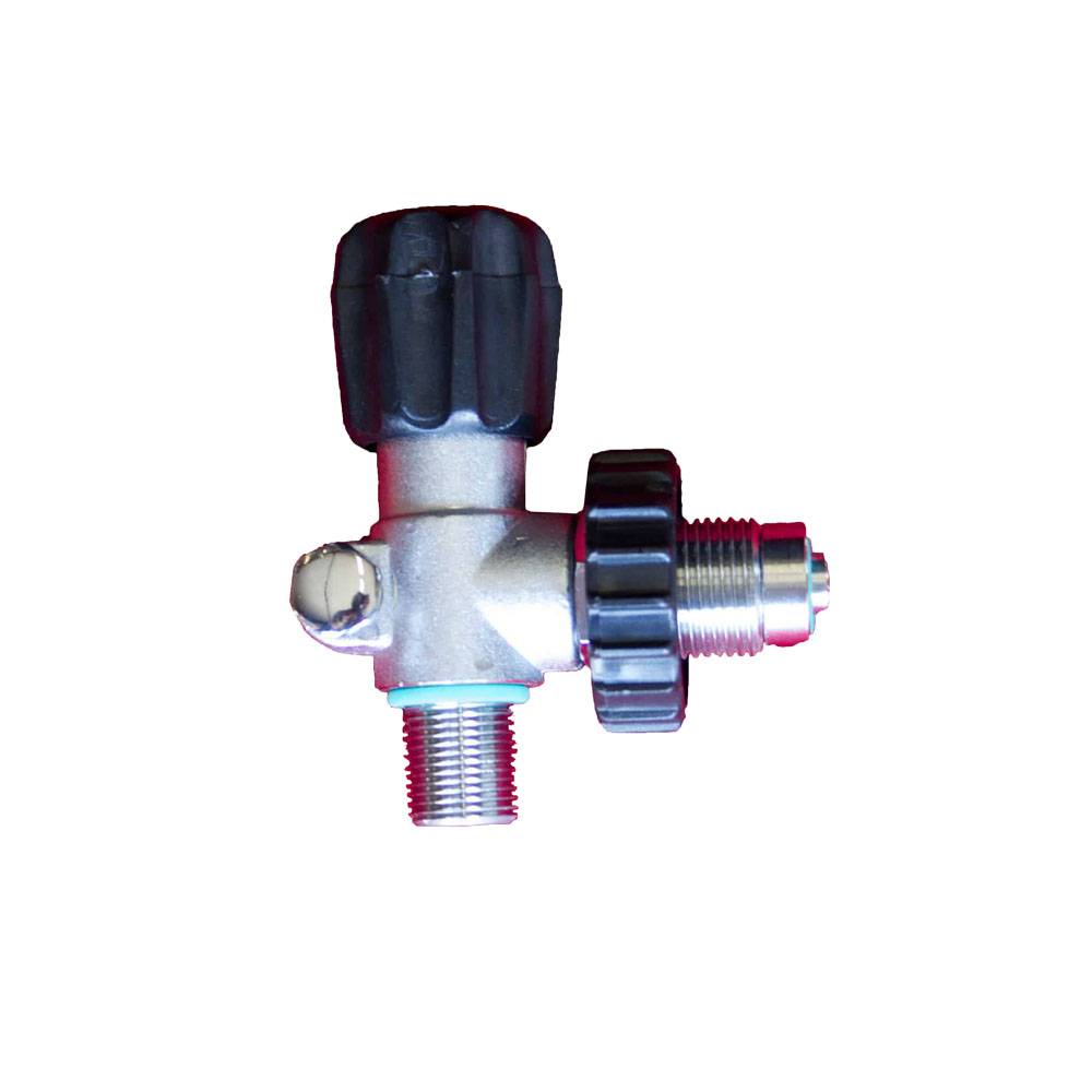 Válvula macho M18 con sobrepresión DIN 300 bares SCUBATEC|