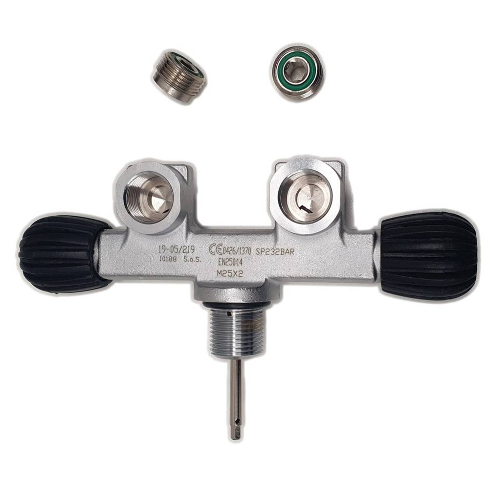 Double inline valve DIN 230 bar S.o.S