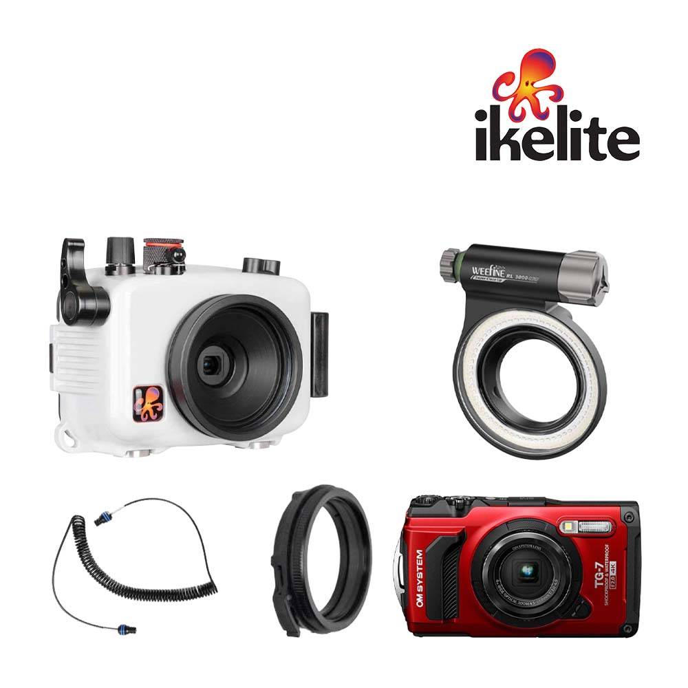 IKELITE TG-7 Pack + RL3000 Ring Light + Bayonet + Fiber Optic