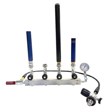 Rampa de llenado de 4 salidas para tiro deportivo